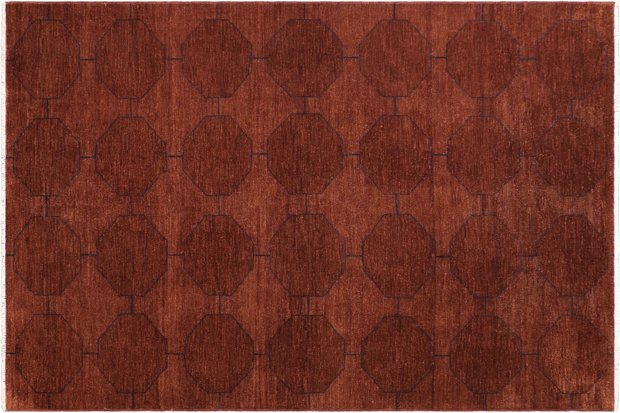 handmade Over Dyed Over Dyed Brown Blue Hand Knotted RECTANGLE 100% WOOL area rug 6' x 9'