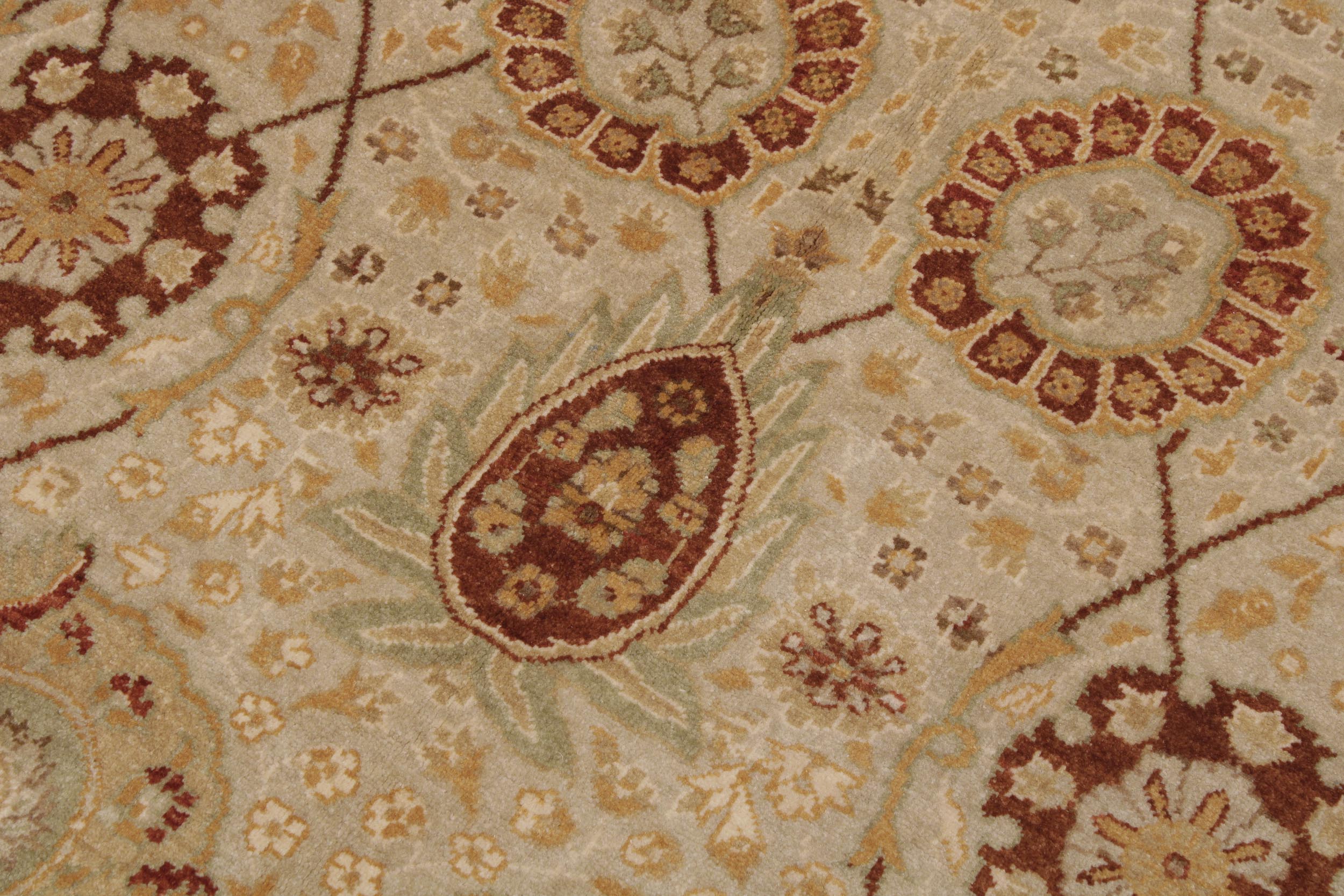 handmade Traditional Kafkaz Tan Gold Hand Knotted RECTANGLE 100% WOOL area rug 6' x 9'