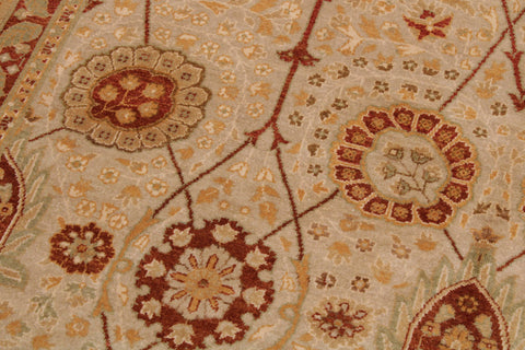 handmade Traditional Kafkaz Tan Gold Hand Knotted RECTANGLE 100% WOOL area rug 6' x 9'