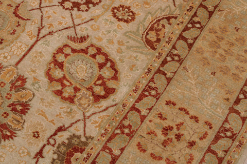 handmade Traditional Kafkaz Tan Gold Hand Knotted RECTANGLE 100% WOOL area rug 6' x 9'