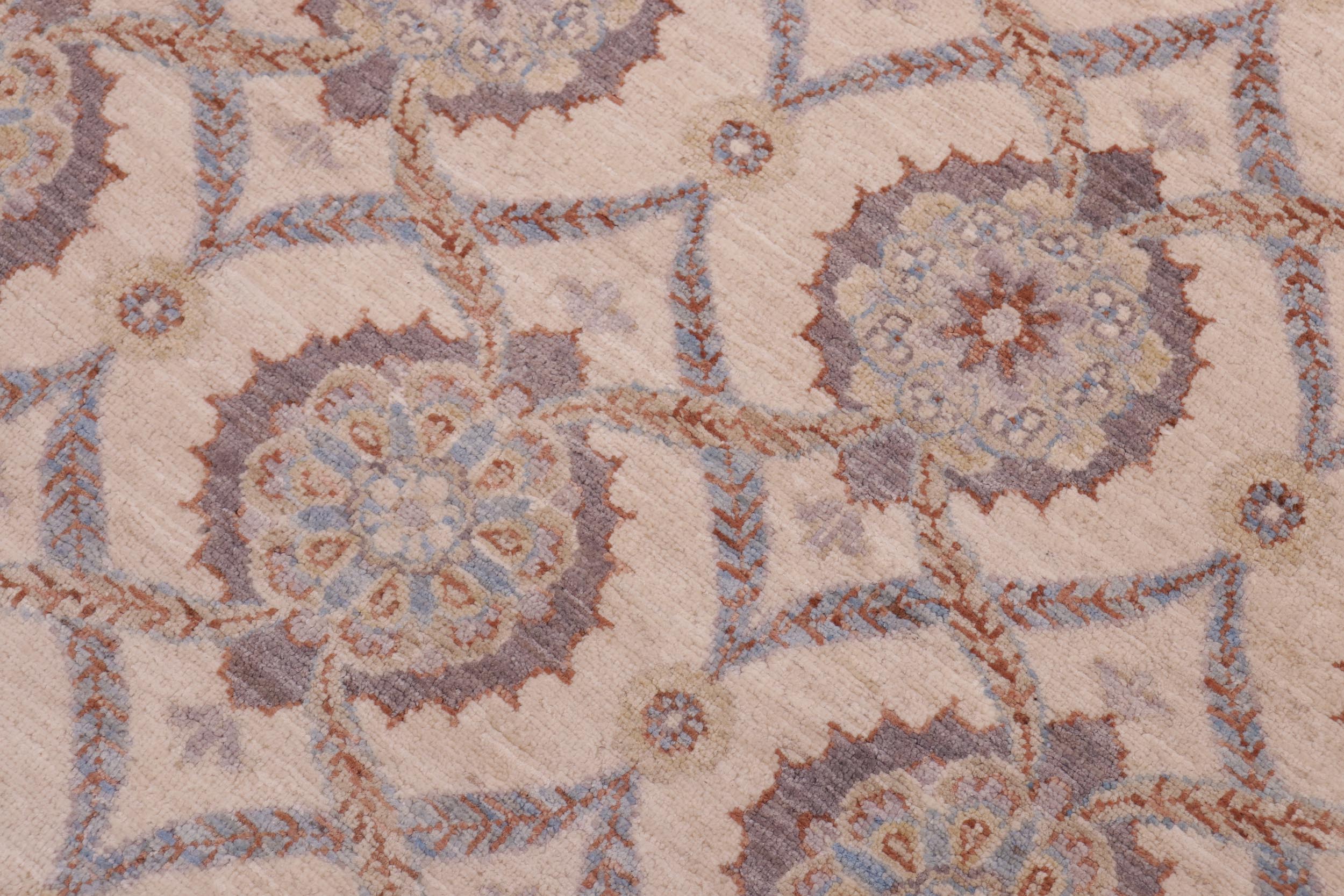 handmade Transitional Kafkaz Ivory Gray Hand Knotted RECTANGLE 100% WOOL area rug 5' x 8'