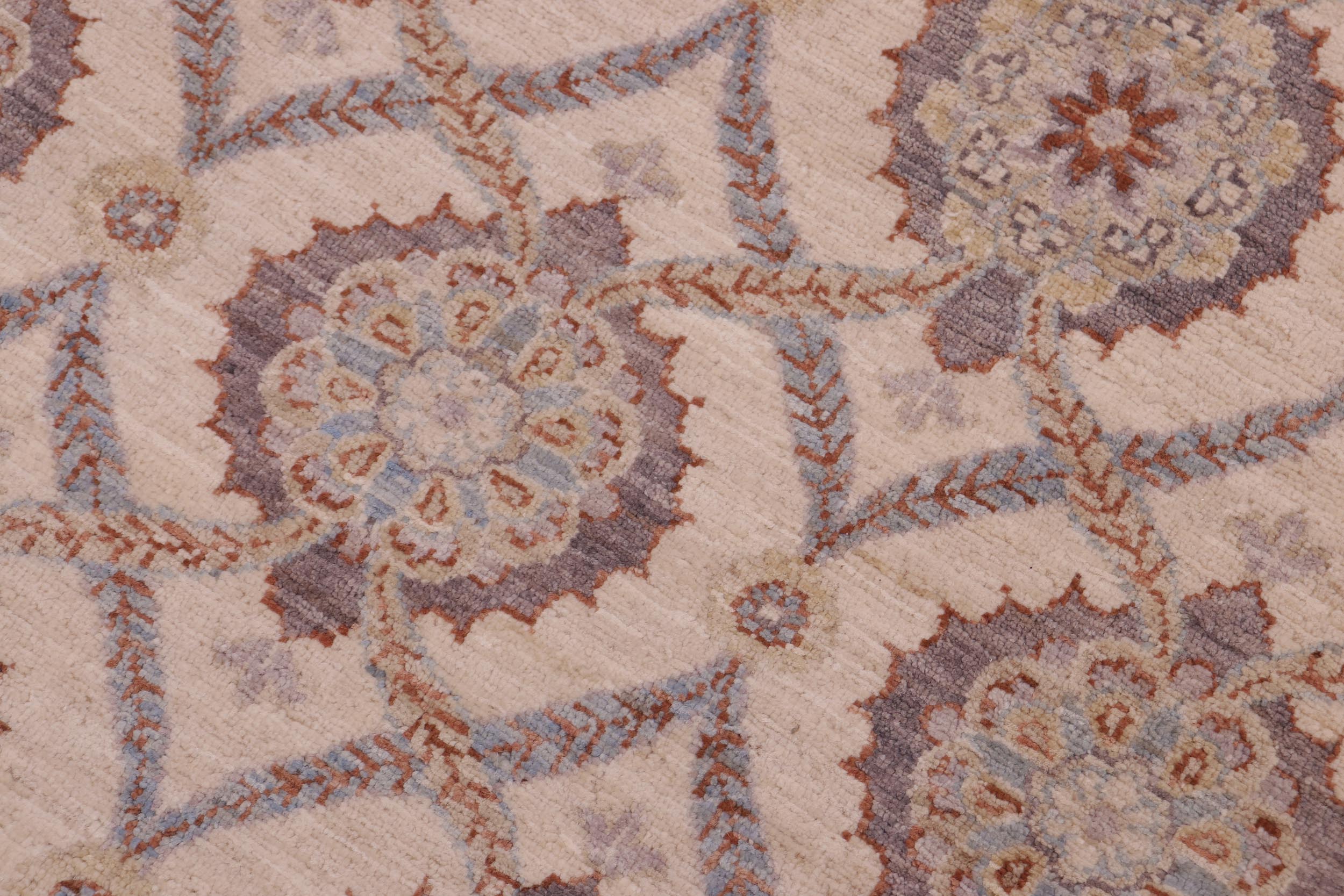 handmade Transitional Kafkaz Ivory Gray Hand Knotted RECTANGLE 100% WOOL area rug 5' x 8'