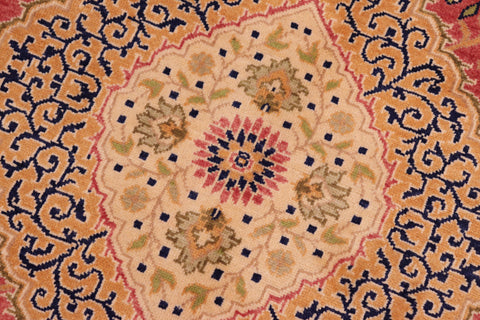 handmade Traditional Design Rust Gold Hand Knotted RECTANGLE 100% WOOL area rug 4' x 6'