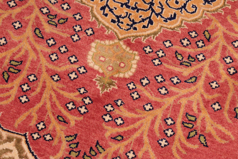 handmade Traditional Design Rust Gold Hand Knotted RECTANGLE 100% WOOL area rug 4' x 6'