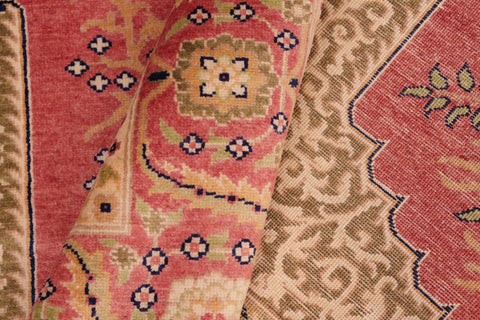handmade Traditional Design Rust Gold Hand Knotted RECTANGLE 100% WOOL area rug 4' x 6'