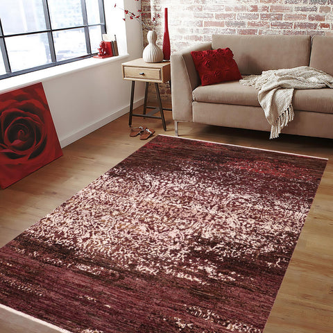handmade Modern Kafkaz Brown Purple Hand Knotted RECTANGLE WOOL&SILK area rug 6' x 9'