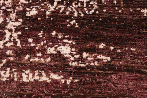 handmade Modern Kafkaz Brown Purple Hand Knotted RECTANGLE WOOL&SILK area rug 6' x 9'
