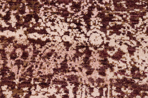 handmade Modern Kafkaz Brown Purple Hand Knotted RECTANGLE WOOL&SILK area rug 6' x 9'