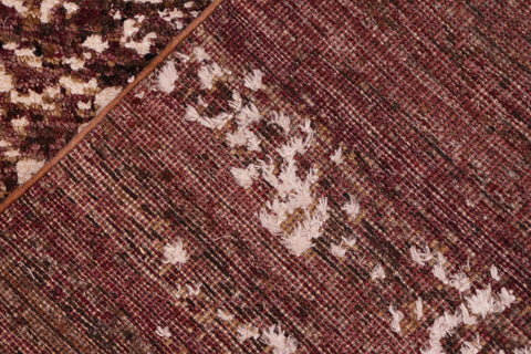 handmade Modern Kafkaz Brown Purple Hand Knotted RECTANGLE WOOL&SILK area rug 6' x 9'