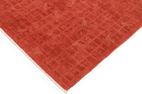 handmade Over Dyed Over Dyed Rust Orange Hand Knotted RECTANGLE 100% WOOL area rug 6' x 9'
