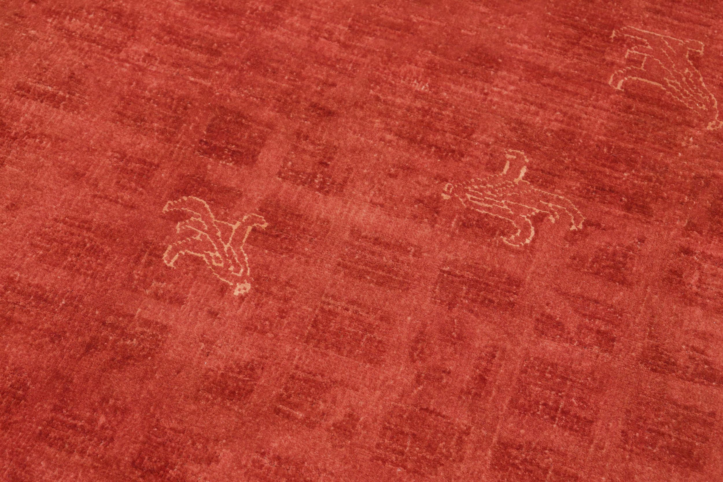 handmade Over Dyed Over Dyed Rust Orange Hand Knotted RECTANGLE 100% WOOL area rug 6' x 9'