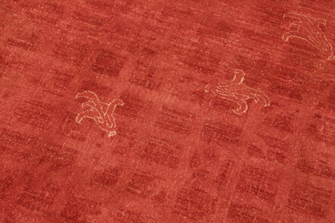 handmade Over Dyed Over Dyed Rust Orange Hand Knotted RECTANGLE 100% WOOL area rug 6' x 9'