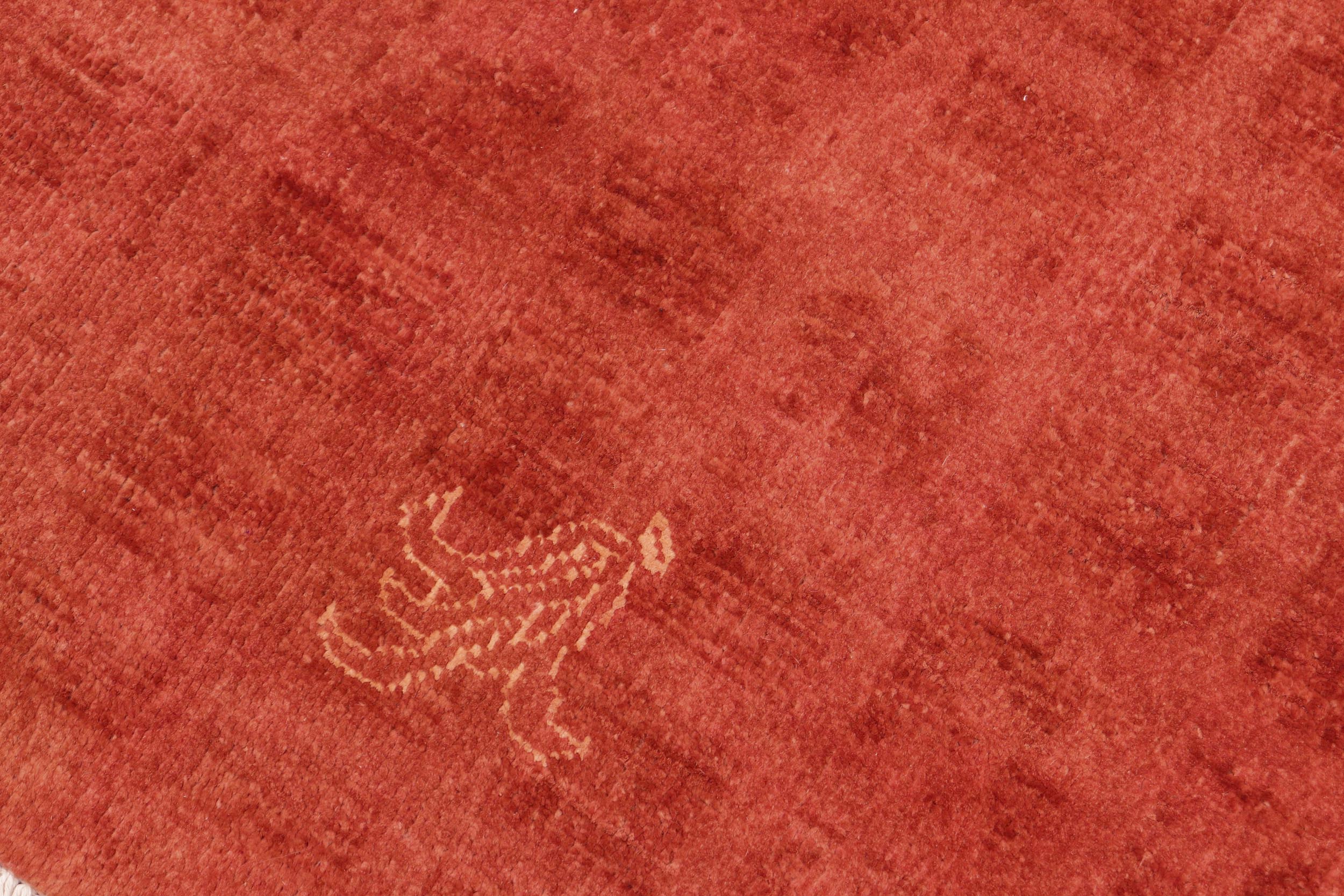 handmade Over Dyed Over Dyed Rust Orange Hand Knotted RECTANGLE 100% WOOL area rug 6' x 9'