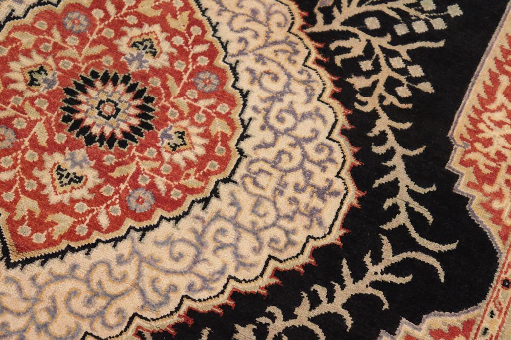 handmade Traditional Design Black Green Hand Knotted RECTANGLE 100% WOOL area rug 5'X7'