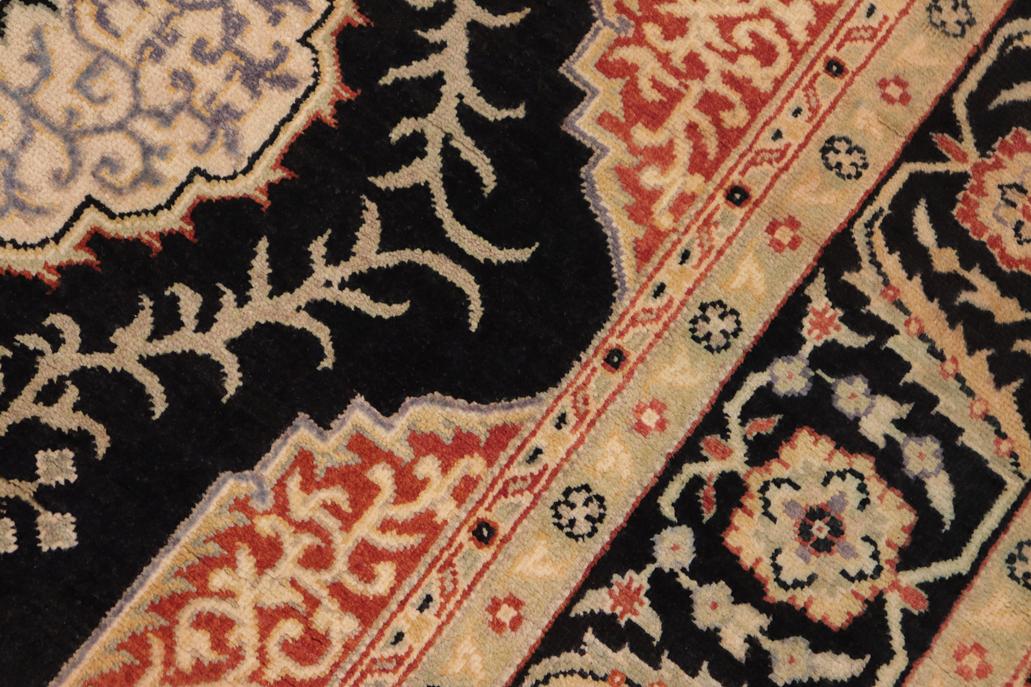 handmade Traditional Design Black Green Hand Knotted RECTANGLE 100% WOOL area rug 5'X7'