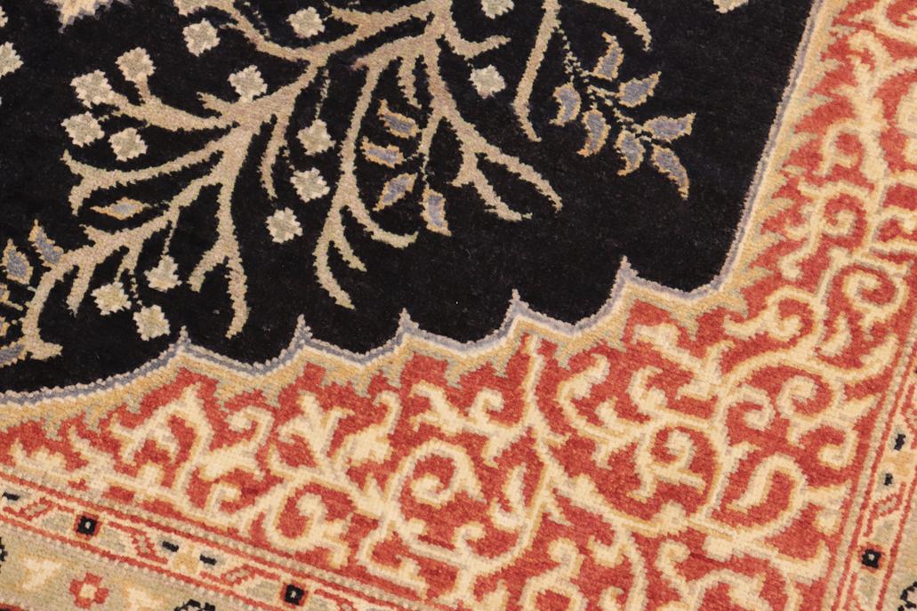 handmade Traditional Design Black Green Hand Knotted RECTANGLE 100% WOOL area rug 5'X7'