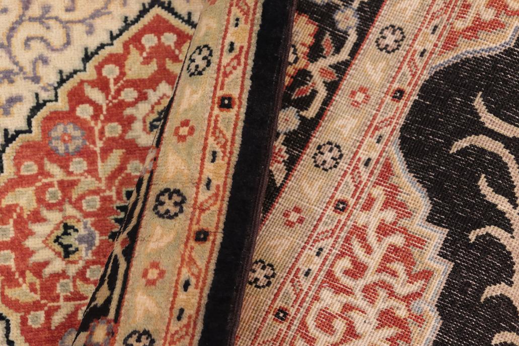 handmade Traditional Design Black Green Hand Knotted RECTANGLE 100% WOOL area rug 5'X7'