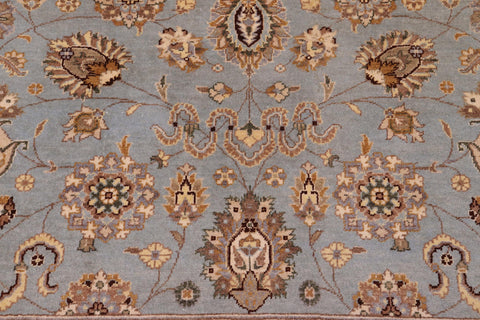 handmade Transitional Lahore Lt. Blue Lt. Tan Hand Knotted RECTANGLE 100% WOOL area rug 6' x 9'