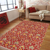 handmade Transitional Modern Red Gray Hand Knotted RECTANGLE 100% WOOL area rug 6 x 9