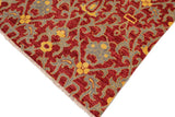 handmade Transitional Modern Red Gray Hand Knotted RECTANGLE 100% WOOL area rug 6 x 9