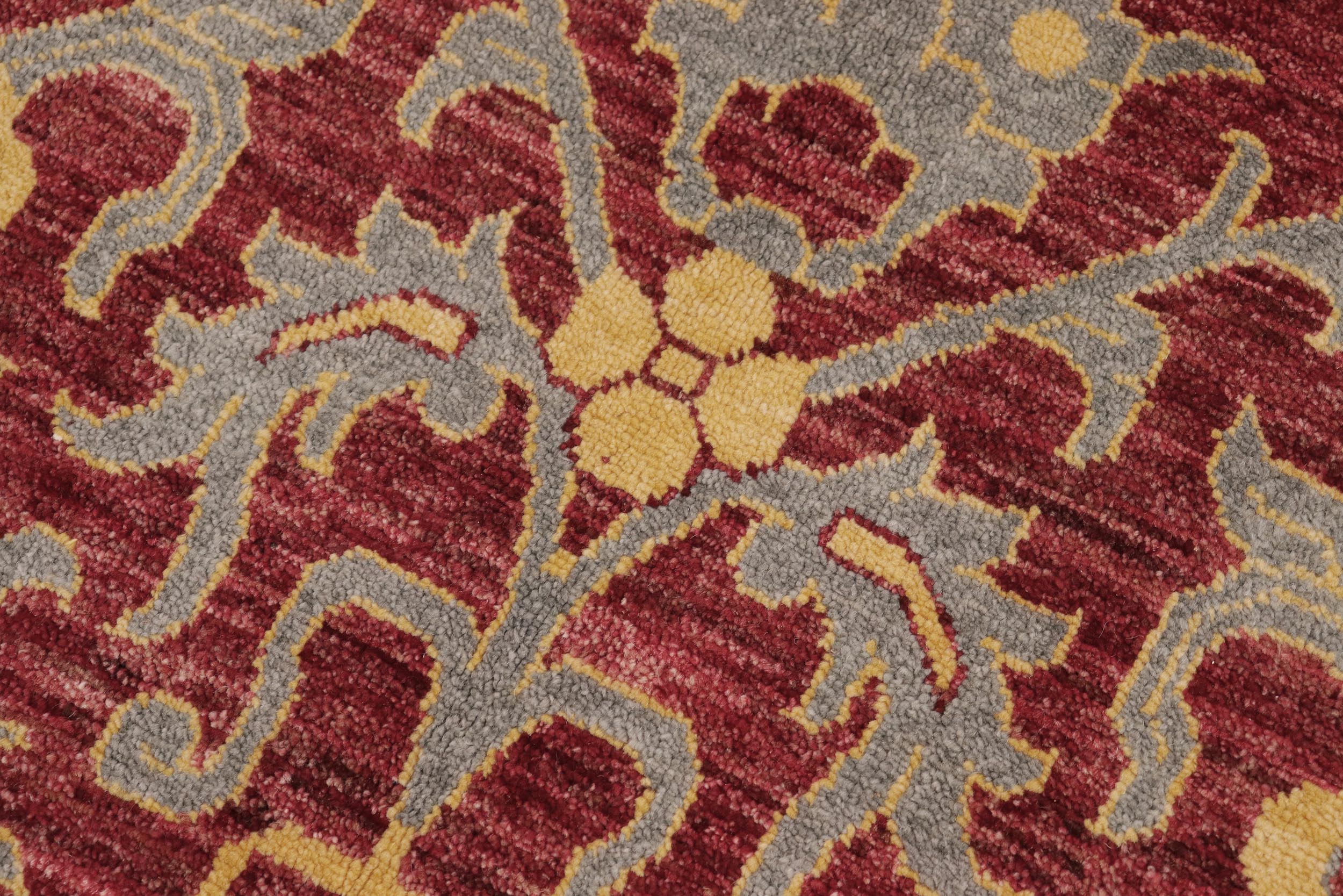 handmade Modern Modern Red Gray Hand Knotted RECTANGLE 100% WOOL area rug 6' x 9'