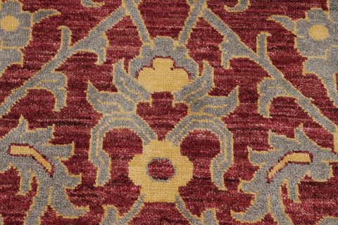 handmade Modern Modern Red Gray Hand Knotted RECTANGLE 100% WOOL area rug 6' x 9'