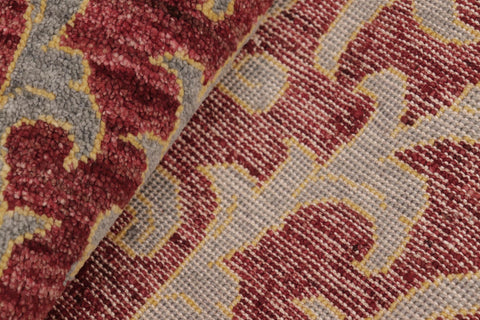 handmade Modern Modern Red Gray Hand Knotted RECTANGLE 100% WOOL area rug 6' x 9'