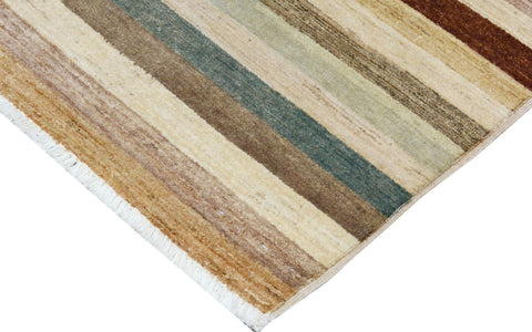 handmade Modern Kafkaz Tan Brown Hand Knotted RECTANGLE 100% WOOL area rug 4' x 6'