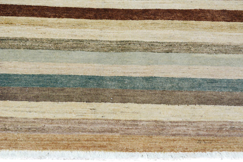 handmade Modern Kafkaz Tan Brown Hand Knotted RECTANGLE 100% WOOL area rug 4' x 6'
