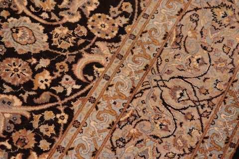 handmade Traditional Veg Dye Brown Tan Hand Knotted RECTANGLE 100% WOOL area rug 6' x 9'