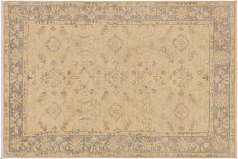 handmade Traditional Kafkaz Ivory Gray Hand Knotted RECTANGLE 100% WOOL area rug 4x6