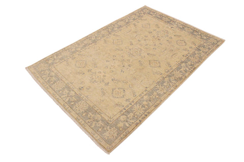 handmade Traditional Kafkaz Ivory Gray Hand Knotted RECTANGLE 100% WOOL area rug 4x6