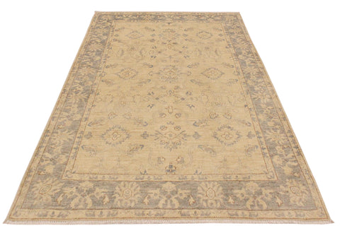 handmade Traditional Kafkaz Ivory Gray Hand Knotted RECTANGLE 100% WOOL area rug 4x6