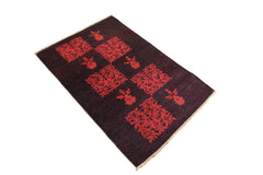 A09066 3 4"x 410"Over Dyed                     3x5PurplePINKHand-knotted                  Pakistan   100% Wool  Rectangle  652671174001