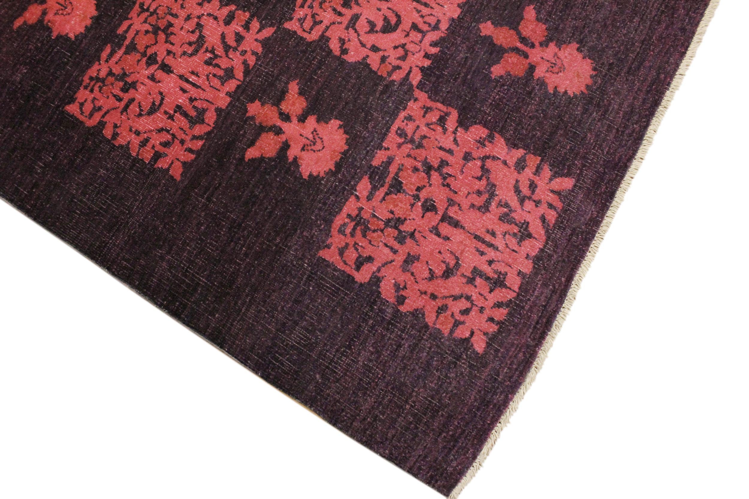 handmade Over Dyed Over Dyed Purple Pink Hand Knotted RECTANGLE 100% WOOL area rug 3' x 5'