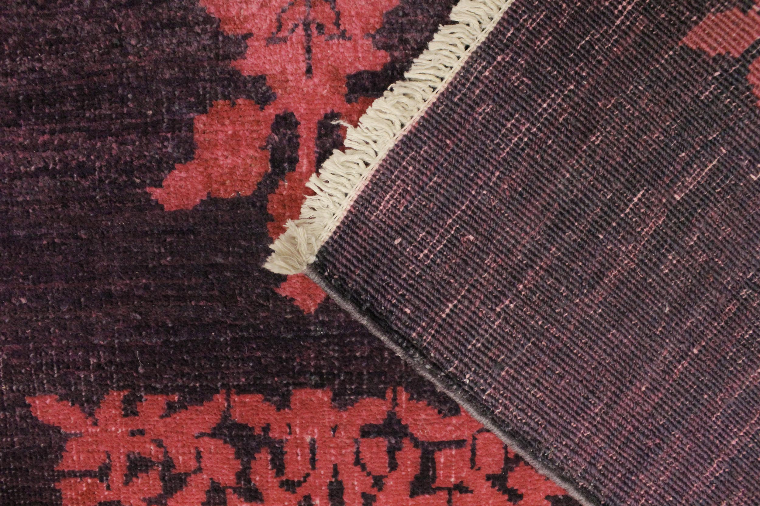 handmade Over Dyed Over Dyed Purple Pink Hand Knotted RECTANGLE 100% WOOL area rug 3' x 5'