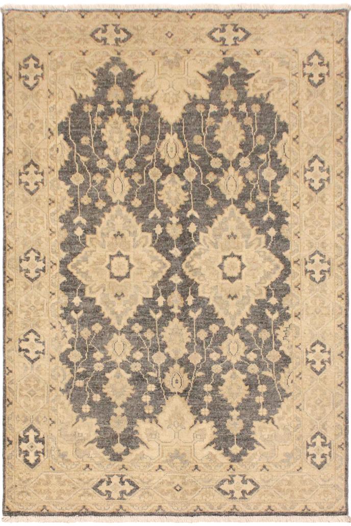 handmade Traditional Kafkaz Gray Tan Hand Knotted RECTANGLE 100% WOOL area rug 4X6