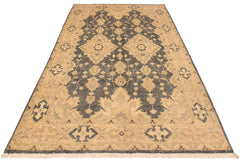 handmade Traditional Kafkaz Gray Tan Hand Knotted RECTANGLE 100% WOOL area rug 4X6