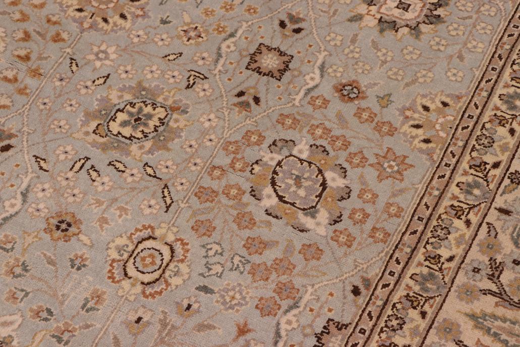 handmade Traditional Design Lt. Blue Tan Hand Knotted RECTANGLE 100% WOOL area rug 6'X9'