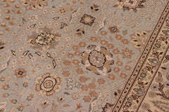 handmade Traditional Design Lt. Blue Tan Hand Knotted RECTANGLE 100% WOOL area rug 6'X9'