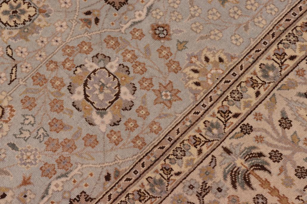 handmade Traditional Design Lt. Blue Tan Hand Knotted RECTANGLE 100% WOOL area rug 6'X9'