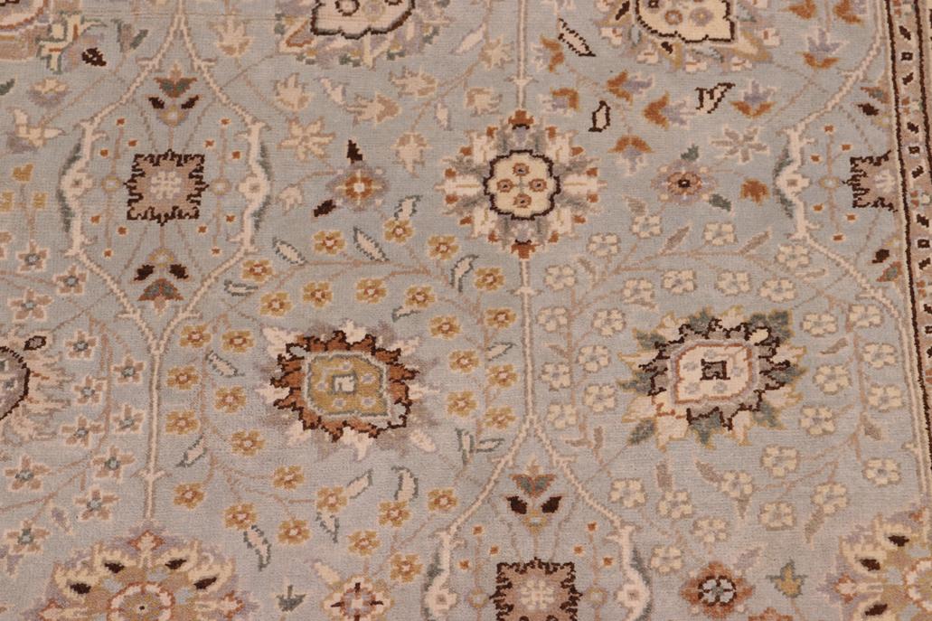 handmade Traditional Design Lt. Blue Tan Hand Knotted RECTANGLE 100% WOOL area rug 6'X9'