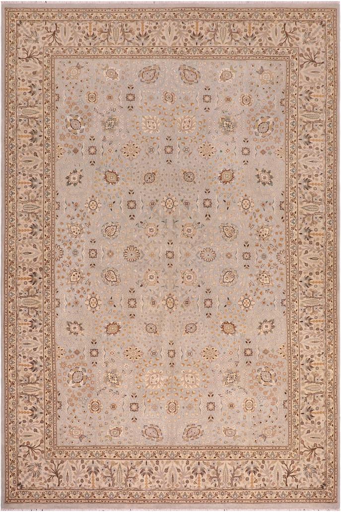 handmade Traditional Design Lt. Blue Tan Hand Knotted RECTANGLE 100% WOOL area rug 6'X9'