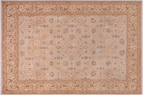 handmade Traditional Design Lt. Blue Tan Hand Knotted RECTANGLE 100% WOOL area rug 6' x 9'