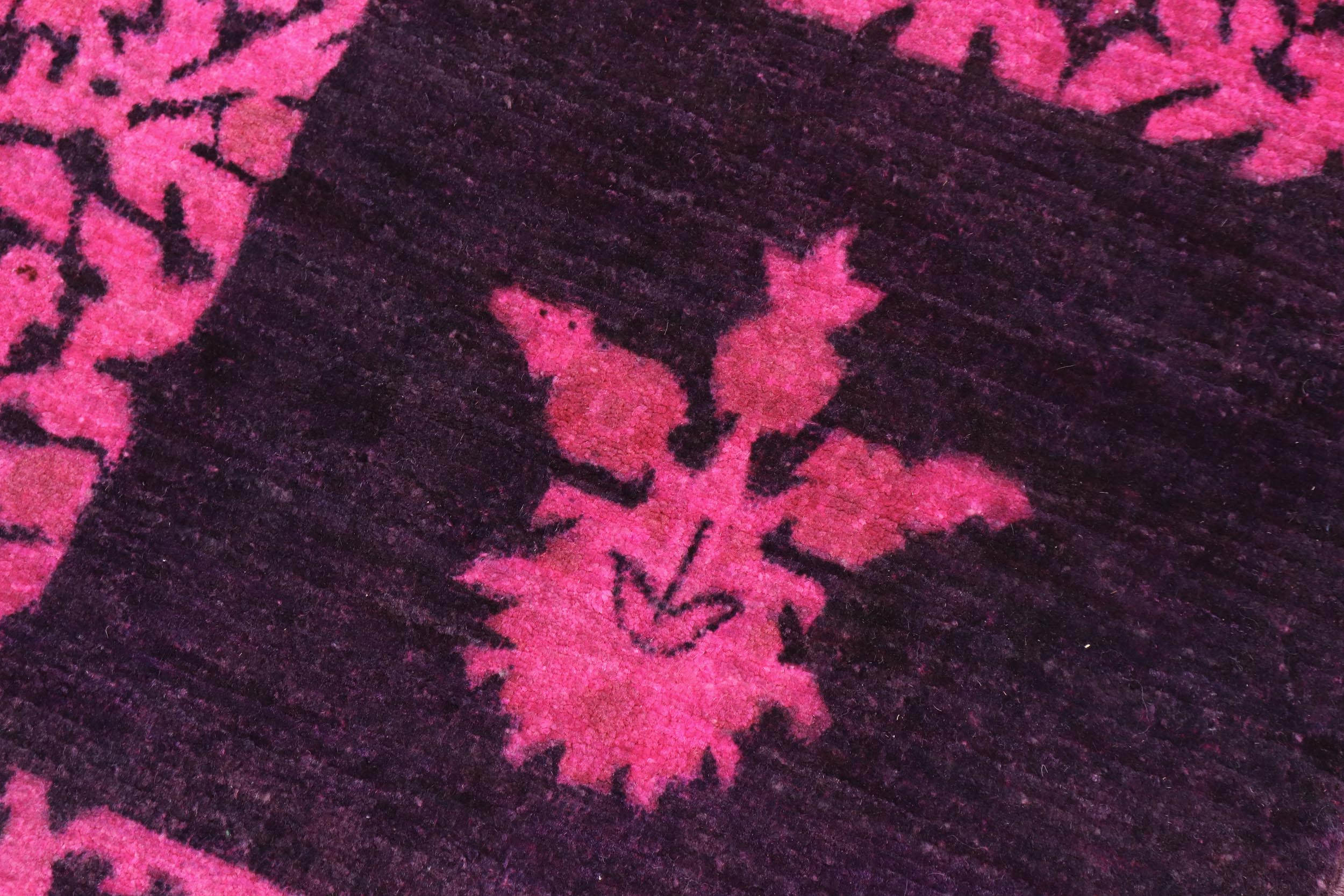 handmade Over Dyed Over Dyed Purple Pink Hand Knotted RECTANGLE 100% WOOL area rug 4' x 6'