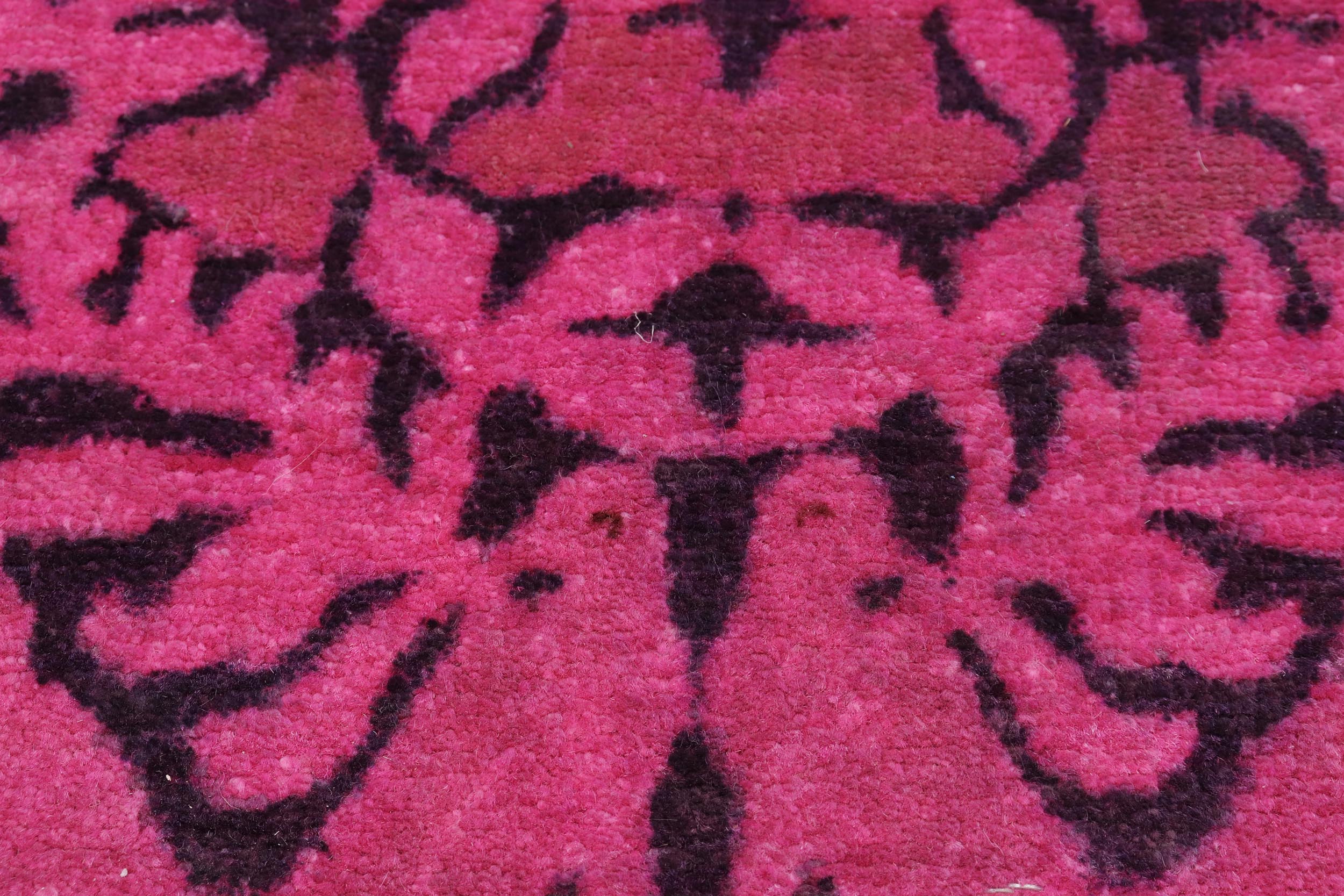 handmade Over Dyed Over Dyed Purple Pink Hand Knotted RECTANGLE 100% WOOL area rug 4' x 6'