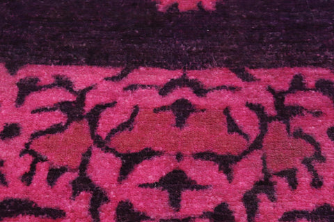 handmade Over Dyed Over Dyed Purple Pink Hand Knotted RECTANGLE 100% WOOL area rug 4' x 6'