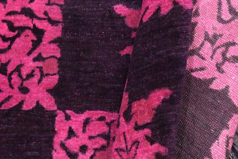handmade Over Dyed Over Dyed Purple Pink Hand Knotted RECTANGLE 100% WOOL area rug 4' x 6'