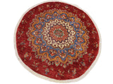 handmade Geometric Khurgeen Blue Red Hand Knotted ROUND 100% WOOL area rug 6x6