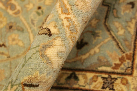 handmade Traditional Tabriz Blue Ivory Hand Knotted RECTANGLE 100% WOOL area rug 4' x 6'